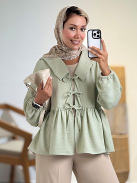 شومیز عروسکی یقه قایقی کد20997